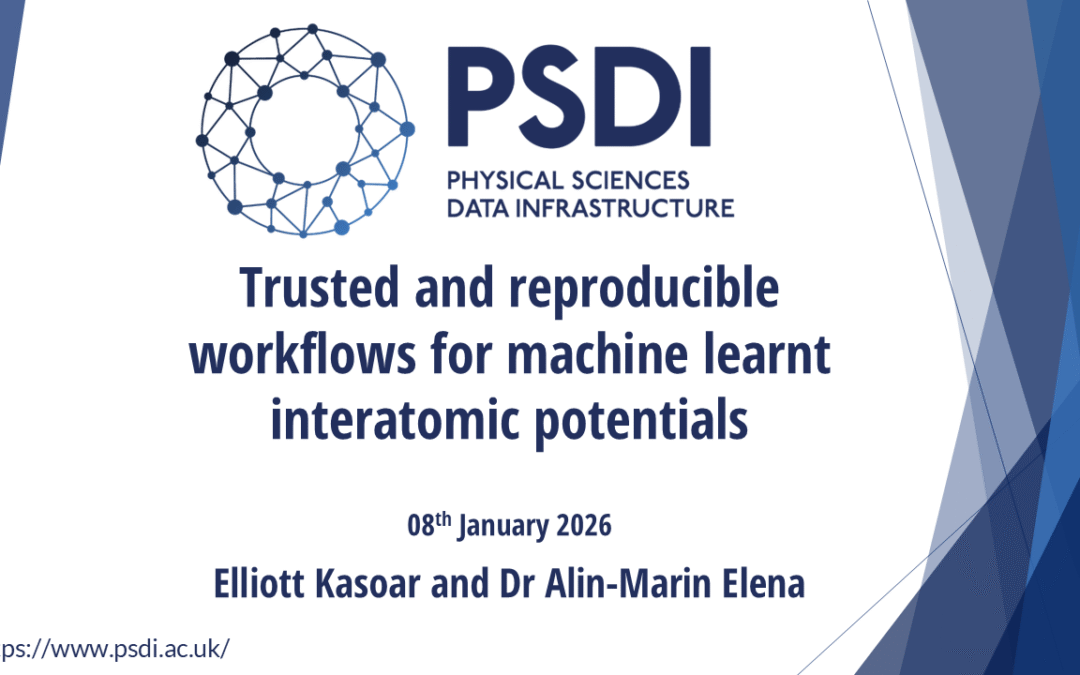 Trusted and reproducible workflows for machine learnt interatomic potentials: webinar recording available