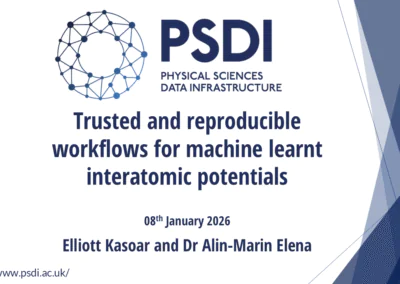 Trusted and reproducible workflows for machine learnt interatomic potentials: webinar recording available