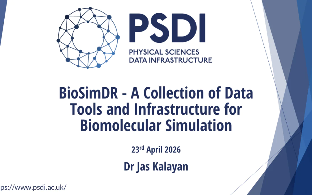 BioSimDR – A Collection of Data Tools and Infrastructure for Biomolecular Simulation: webinar recording available
