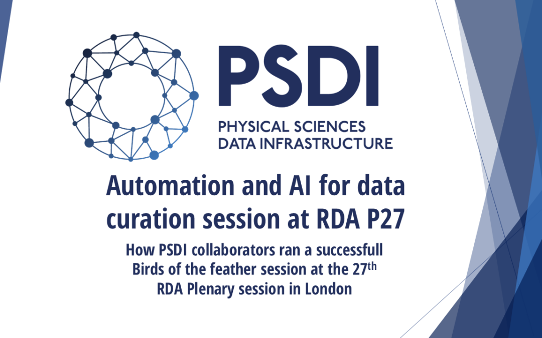 Automation and AI for data curation session at RDA P27